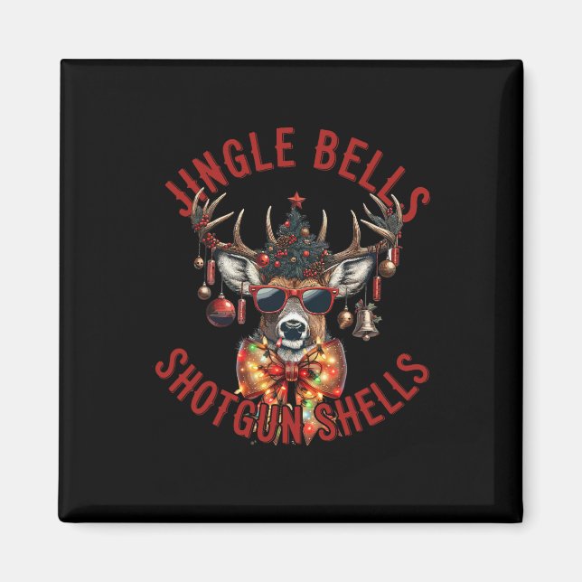 Aimant Jingle Bells Shotgun Shells Funny Hunter Hunter (Devant)