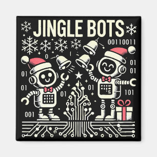 Aimant Jingle Bots Festive Robots de vacances avec chapea