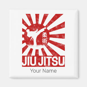 Aimant Jiu Jitsu Fighter Arts martiaux Vintages japonais