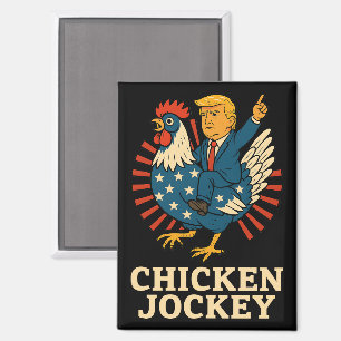 Aimant Jockey de poulet Trump Mème amusant