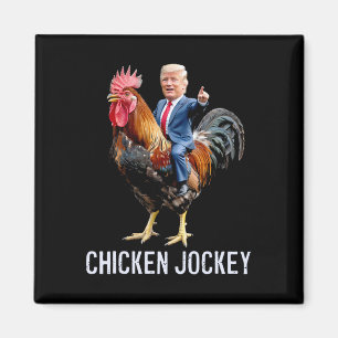 Aimant Jockey de poulet Trump Mème amusant 1