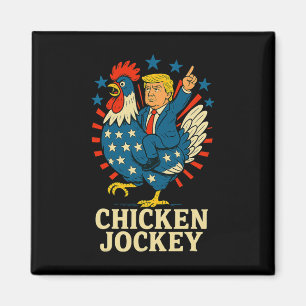 Aimant Jockey de poulet Trump Mème amusant 2