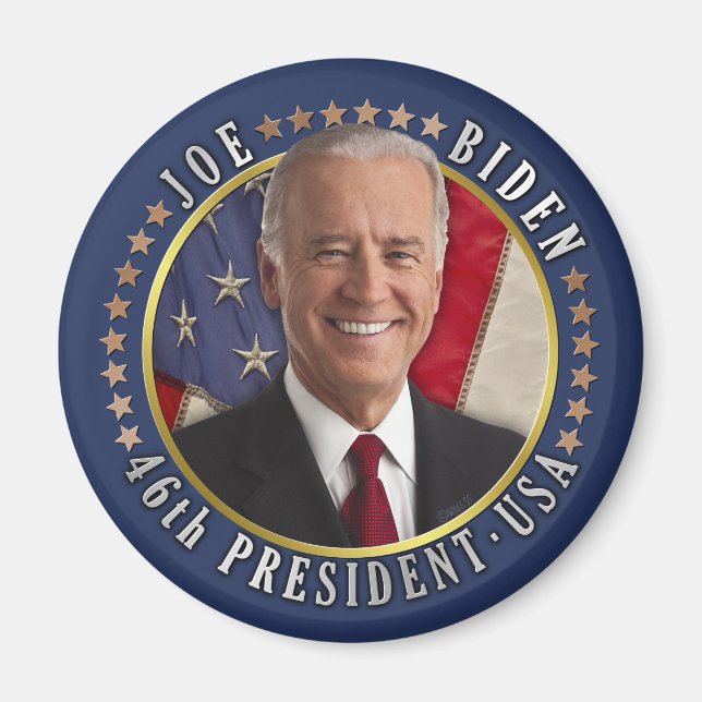 Aimant Joe Biden 46e Président USA Photo commémorative (Devant)