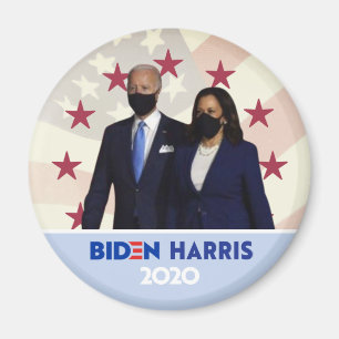 Aimant Joe Biden Kamala Harris portant des masques