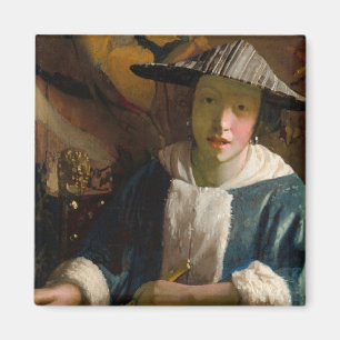 Aimant Johannes Vermeer - Fille avec une Flûte