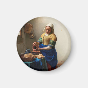 Aimant Johannes Vermeer. Milkmaid. fine art vintage