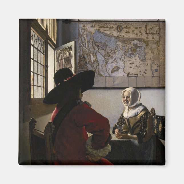 Aimant Johannes Vermeer - Officier avec une fille qui rit (Devant)