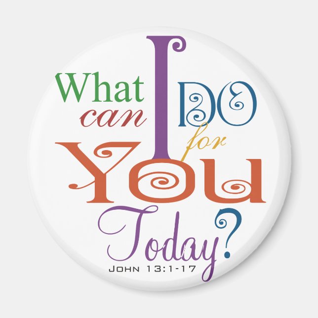 Aimant John 13:1-17 Laver les disciples Pieds Écriture-Po (Devant)