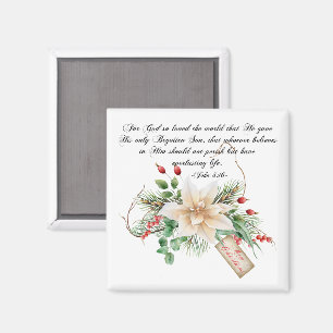 Aimant John 3:16 - Joyeux Noël Écriture Florale