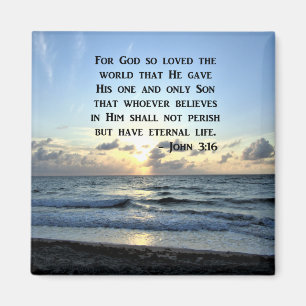 AIMANT JOHN 3:16 PHOTO DE LA SCRIPTURE DES SKIES BLEUS