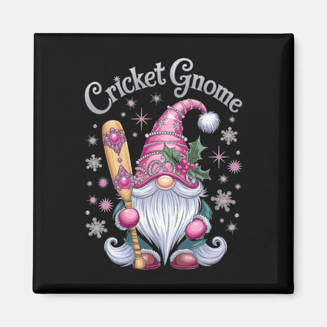 Aimant Joie amusante de Noël de Gnome de cricket  (Devant)