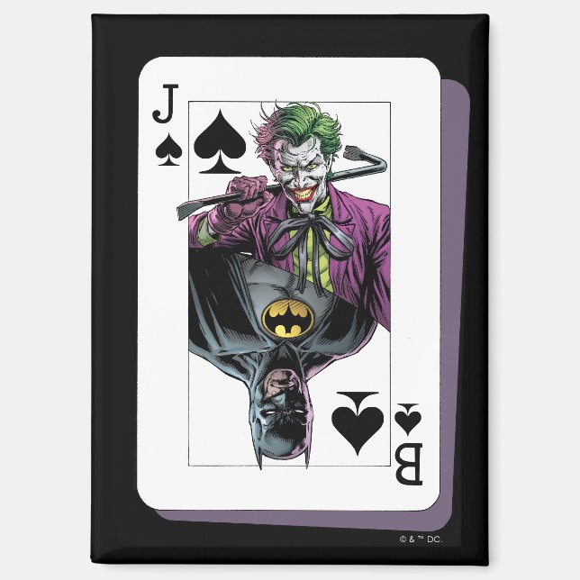 Aimant Joker and Batman Spade Playing Card Illustration (Recto)