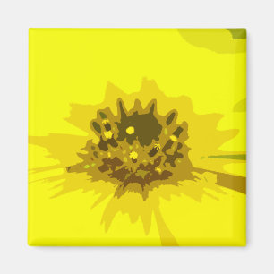 Aimant Joli Abstrait Vivid Fleur de marguerite Jaune