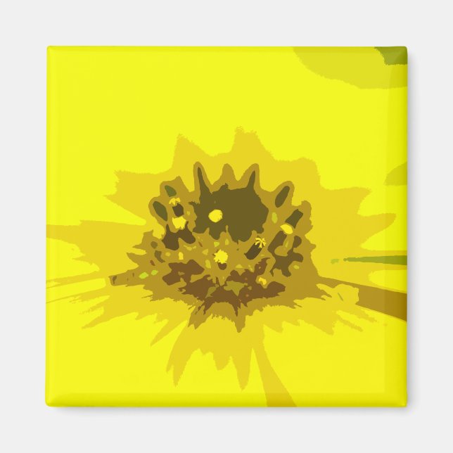 Aimant Joli Abstrait Vivid Fleur de marguerite Jaune (Devant)