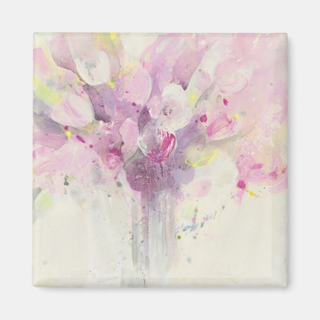 Aimant Joli au printemps | Bouquet rose doux (Devant)