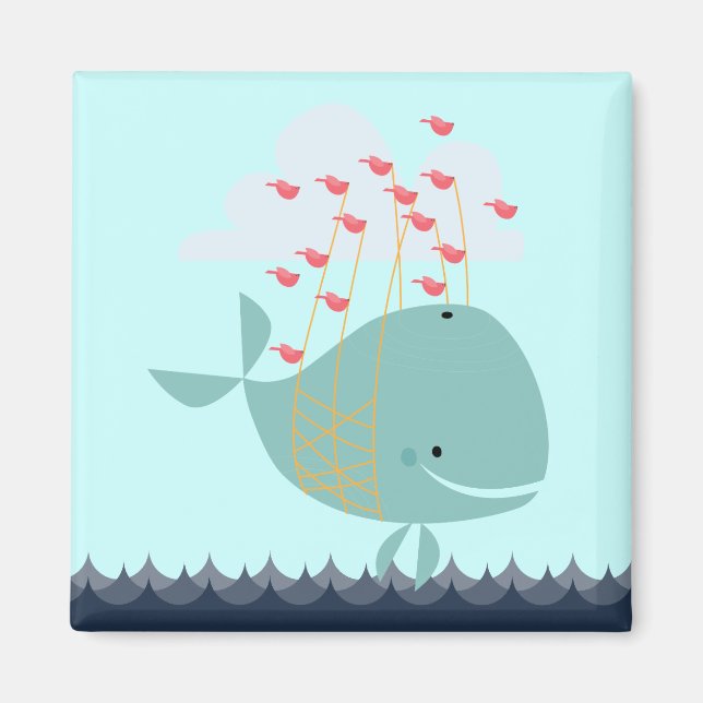 Aimant Joli Blue Ocean Beach Whale (Devant)