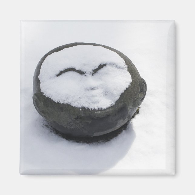 Aimant Joli Bouddha Avec Le Visage De Neige (Devant)