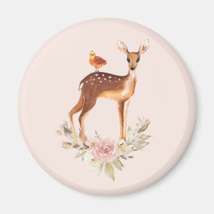 Aimant Joli Brown avec des oiseaux et des Roses