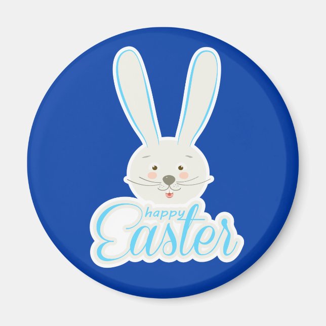 Aimant Joli Bunny de Pâques Joyeux Oeufs de Fêtes de Chas (Devant)
