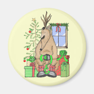 Aimant Joli cadeau Noël Sleepy Reindeer Enveloppant