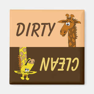 Aimant Joli Cartoon Giraffe Sale Lave-Vaisselle propre Ma