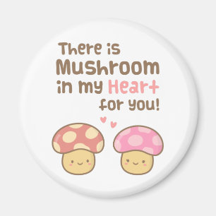 Aimant Joli Champignon dans mon Cœur Amour Pun Humour