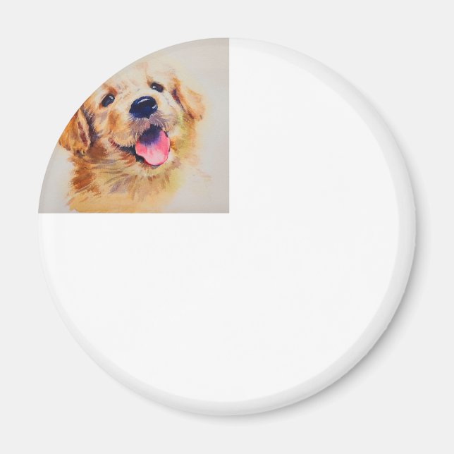 Aimant Joli chiot. Son nom est "heureux" (Devant)