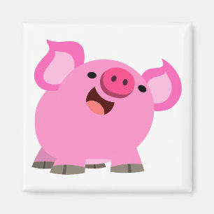 Aimant Joli Cochon De Caricature En Rire