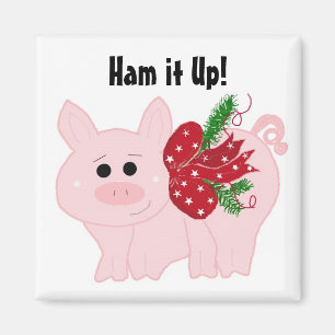 Aimant Joli cochon de Noël - Ham it Up!