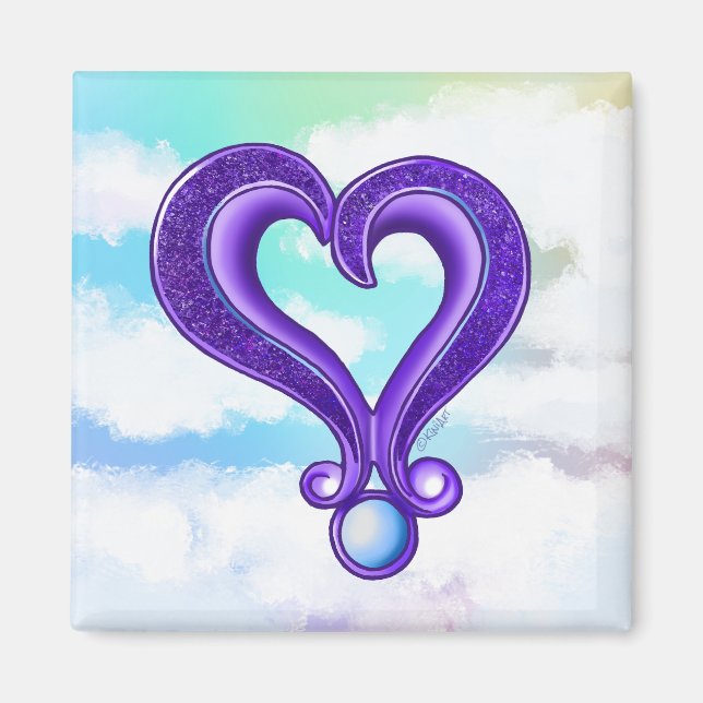 Aimant Joli Cœur Violet (Devant)