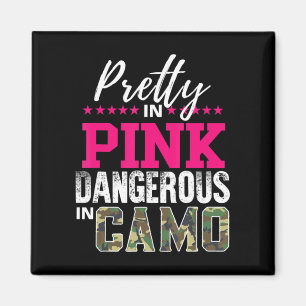 Aimant Joli En Rose Dangereux En Camo Chasse Fille
