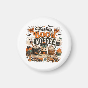 Aimant Joli Fantôme Ensorcelant Amateur de Café Halloween