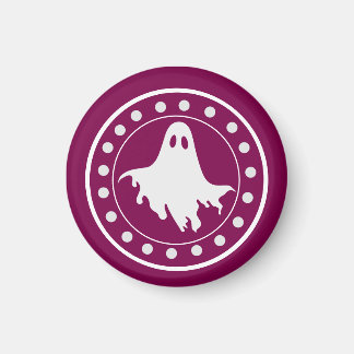Aimant Joli fantôme Halloween effrayant orange et blanc