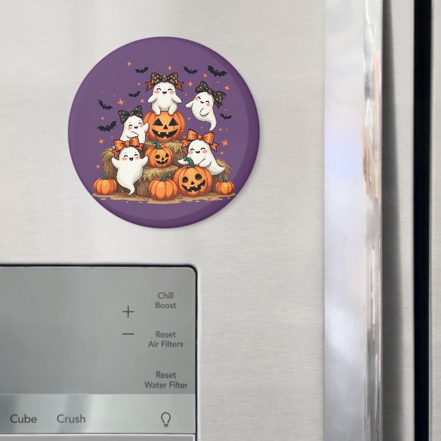 Aimant Joli Fantômes D'Halloween En Coquette Bows Et Citr (In situ (réfrigérateur))