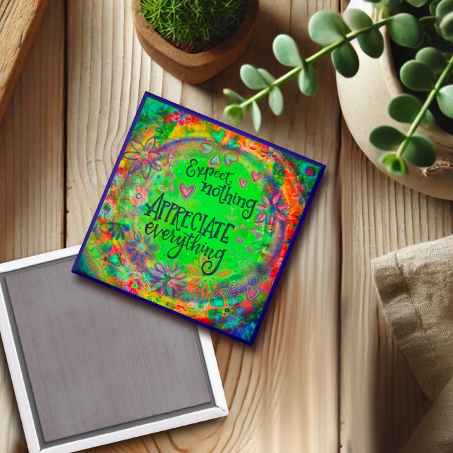 Aimant Joli Floral Apprécier Tout Inspirationnel (Créateur téléchargé)