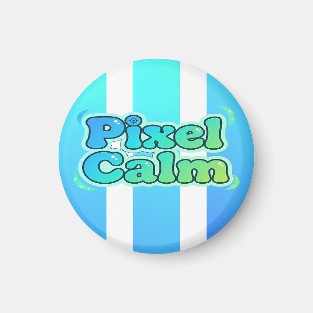 Aimant Joli garçon de jeu vidéo anime pixel calme (Devant)