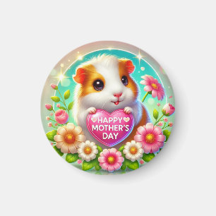 Aimant Joli hamster célébrant la fête des mères