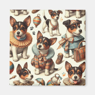 Aimant Joli Jouet Vintage Fox Terrier sans couture