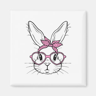 Aimant Joli Lapin Rabbit Face Avec Bandana Heart Gles Eas