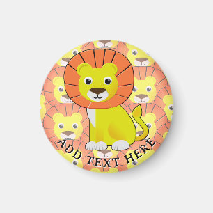 Aimant Joli Lion Bébé sur tout le Motif d'impression