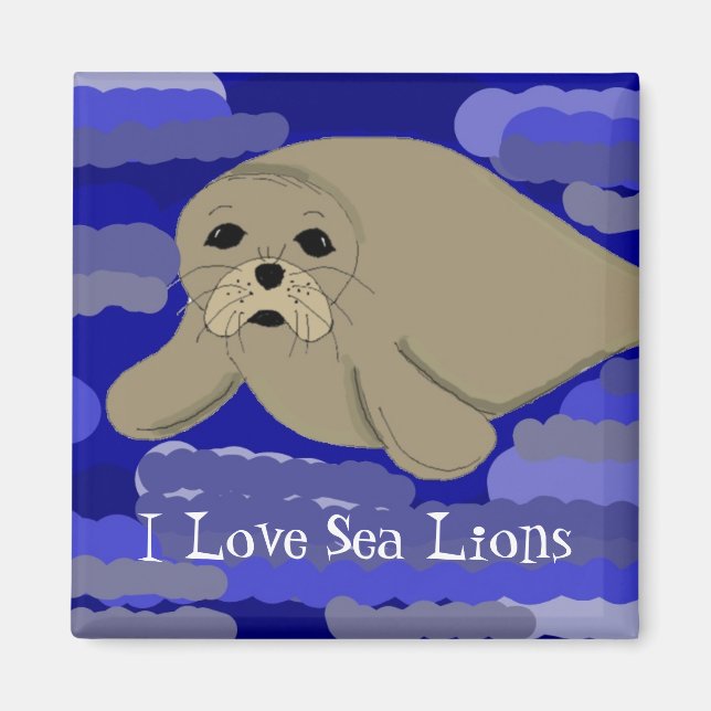 Aimant Joli Lion de Mer Cartoon (Devant)
