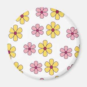 Aimant Joli motif de grandes fleurs