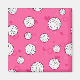 Aimant Joli Motif de volley-ball rose