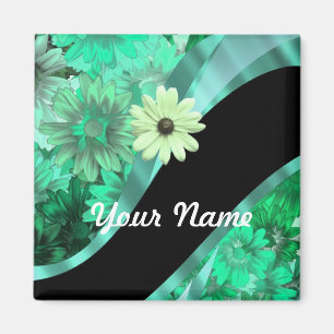 Aimant Joli motif floral vert