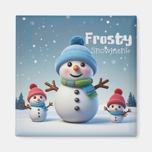 Aimant Joli Neige Frosty Adorable en hiver froid