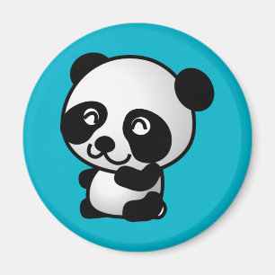 Aimant Joli ours de panda blanc et noir