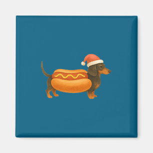 Aimant Joli Petit Noël Drôle Hot Dog Dachshund Premium