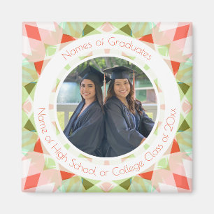 Aimant Joli Red Green Graduation Photo Keepsaké Cadeau