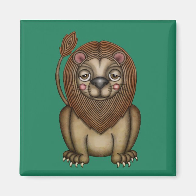 Aimant Joli roi des bêtes Lion (Devant)