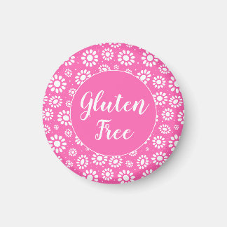 Aimant Joli rose et blanc Floral Gluten Libre Celiac
